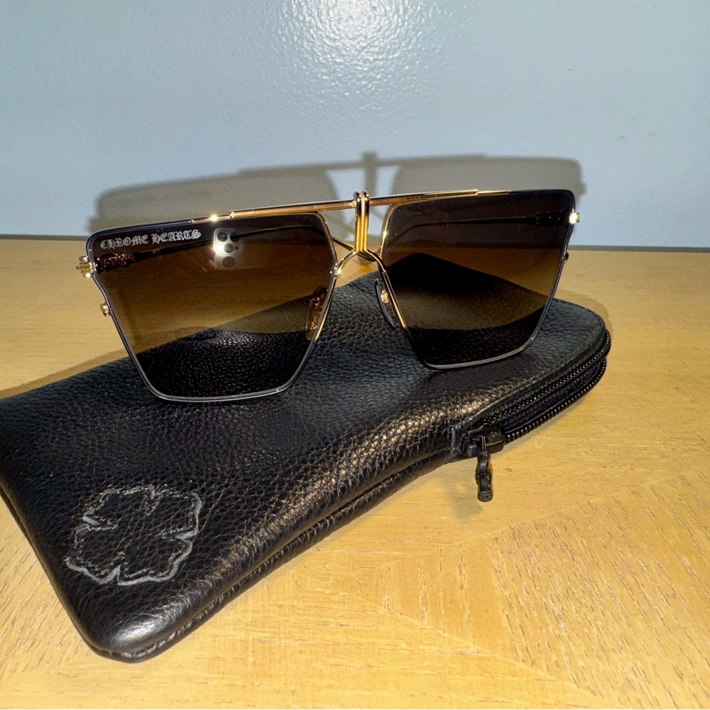 Chrome Hearts Gold Plated Sunglasses